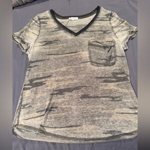 Socialite Camo V-Neck Tee